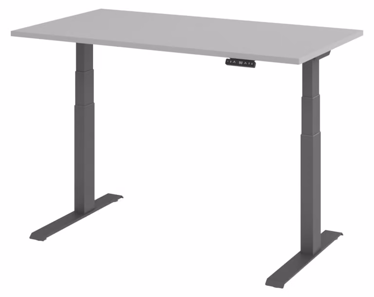 Scrivania elettrica bümö modello XDKB - Struttura: grafite, finitura: grigio, dimensioni: 140 x 80 cm
