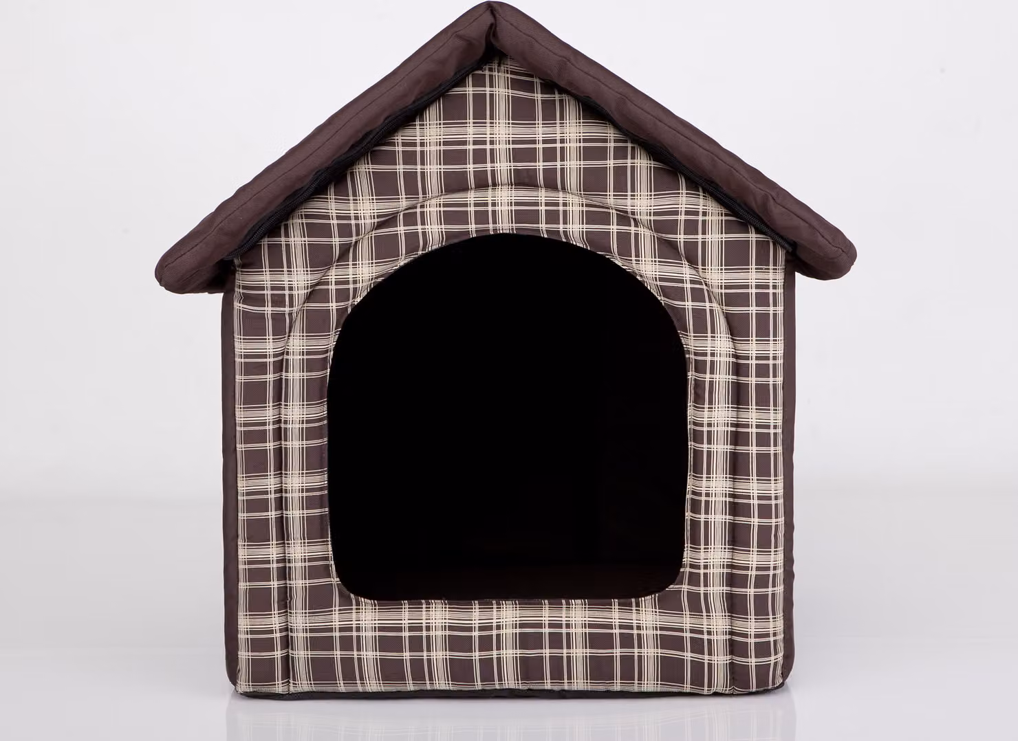 Cuscino per cani Cuccia per cani Letto per animali domestici Letto per gatti - Standard - 38 x 38 x 32 cm [Taglia: R1] - Marrone a scacchiera