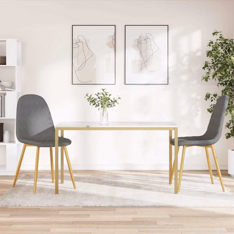 Set di 2 sedie da pranzo vidaXL in velluto grigio chiaro con design minimalista