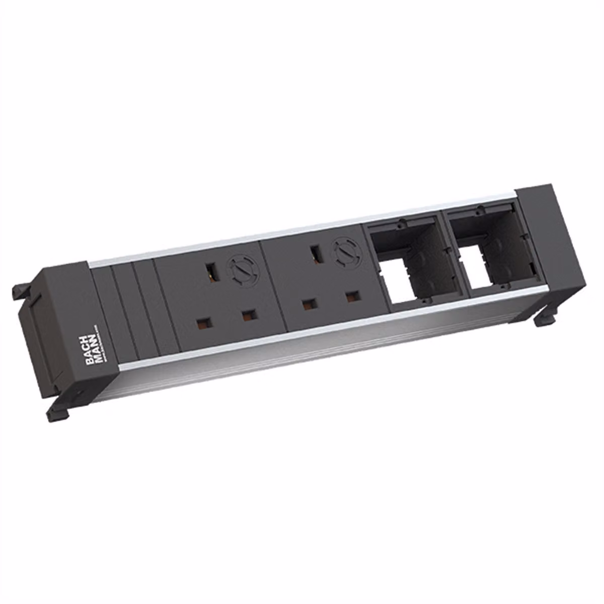 BACHMANN POWER FRAME 2xUK 3,15A 90° 2xCM, Strom 0,2m GST18 Regno Unito