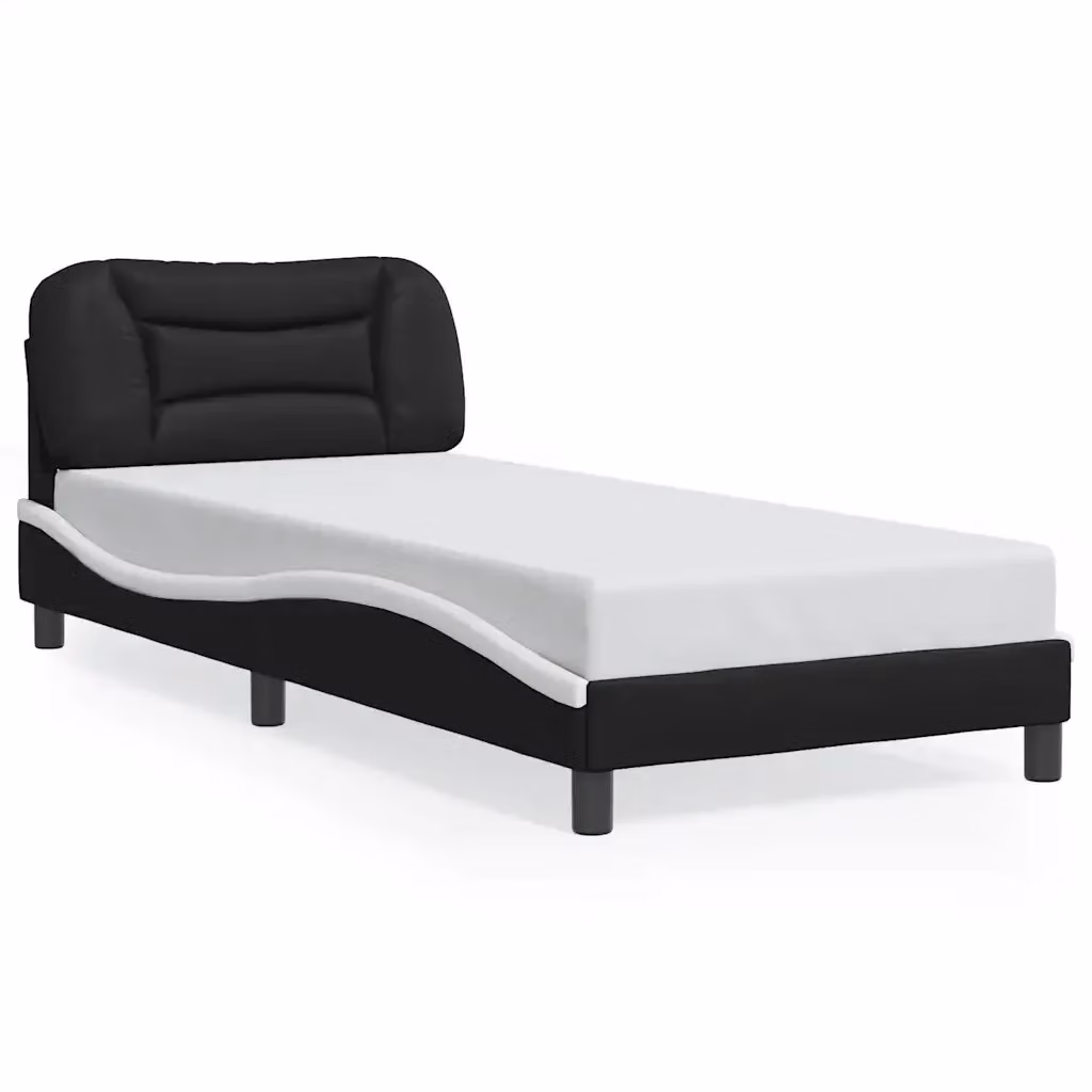 Giroletto senza materasso Hvar vidaXL in similpelle nero e bianco L/P/H: 200 x 90 x 74,5 cm – 2