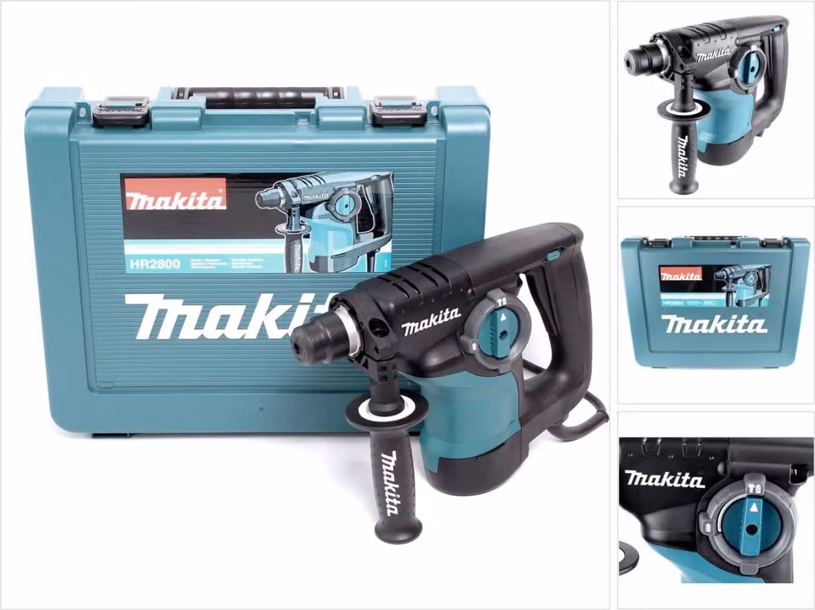 Makita HR 2800 - Trapano a percussione combinato da 800 W con SDS - Plus in valigetta di trasporto