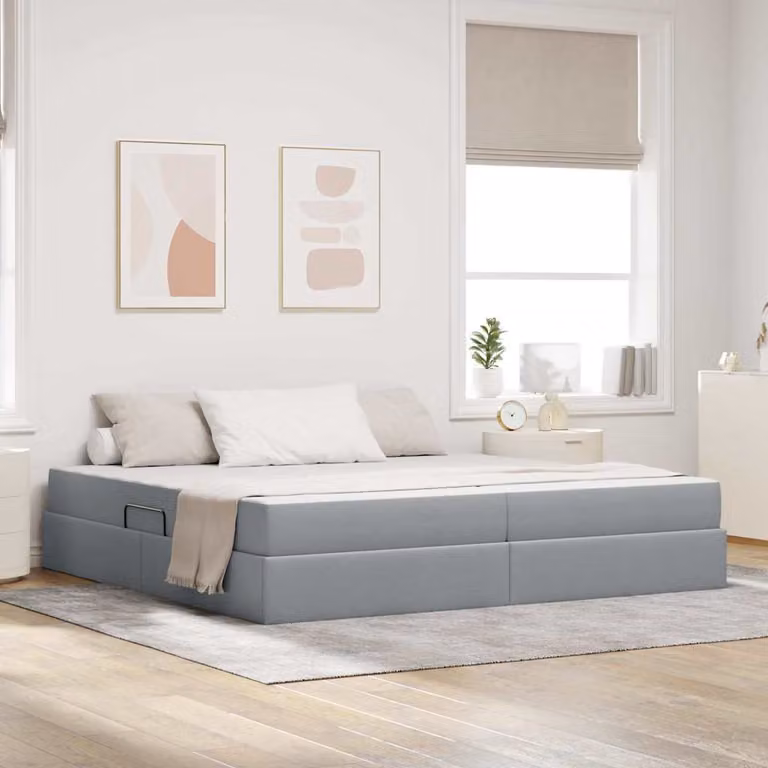 Letto con contenitore e materasso vidaXL Grigio, L/P: 200 x 200 cm