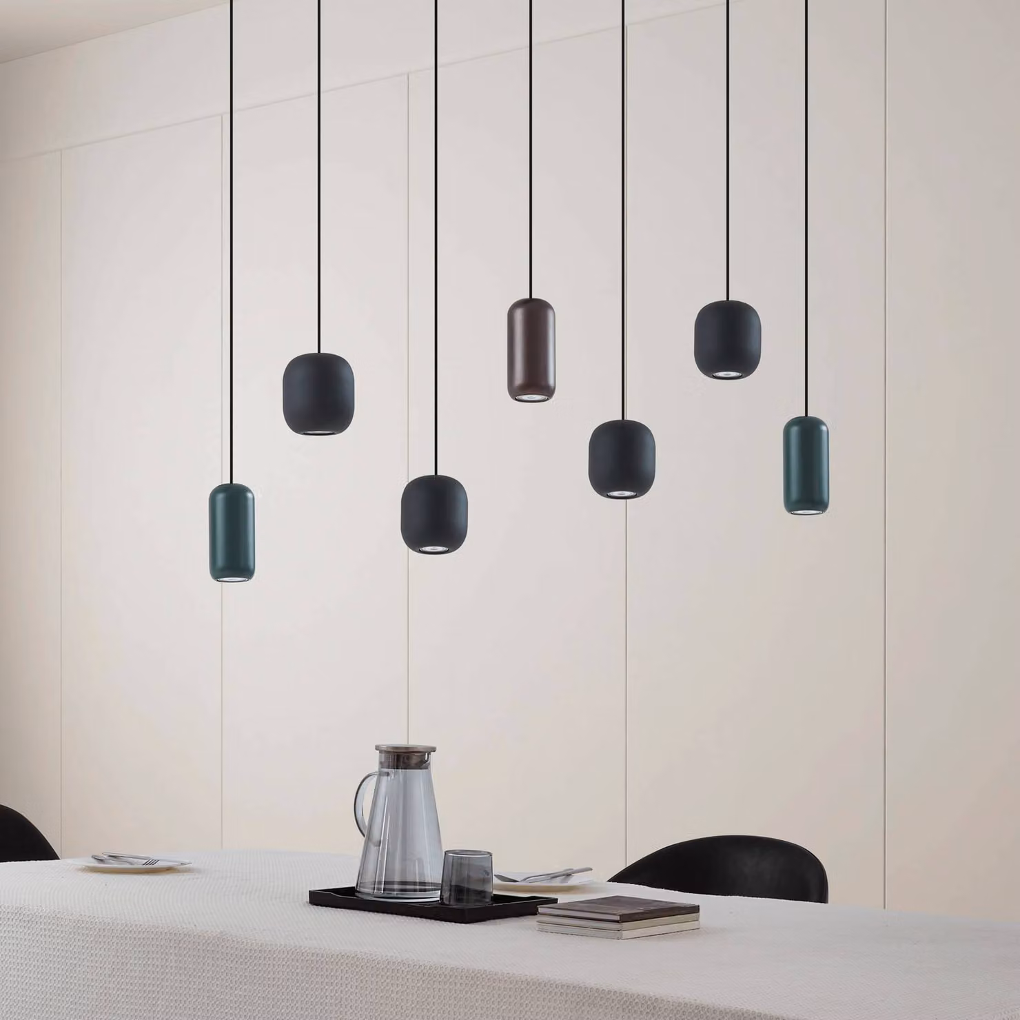 Lampada a sospensione Narion Lucande, dimmerabile, Multicolore, Soggiorno / Sala da pranzo, Metallo, Moderno, Lampada a sospensione
