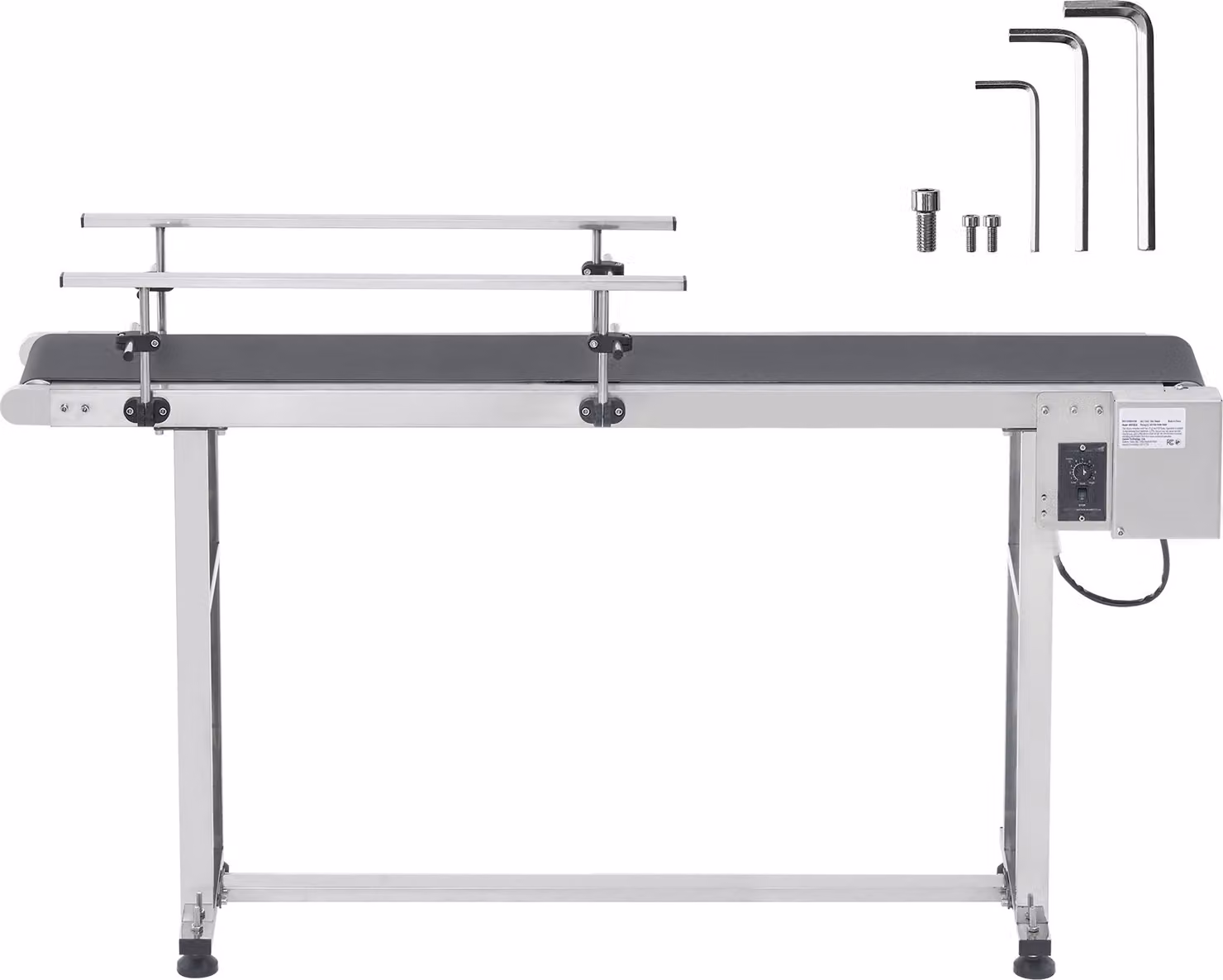Nastro trasportatore SucceBuy, 59 x 15,7 pollici, robusto acciaio inox e PVC, velocità regolabile