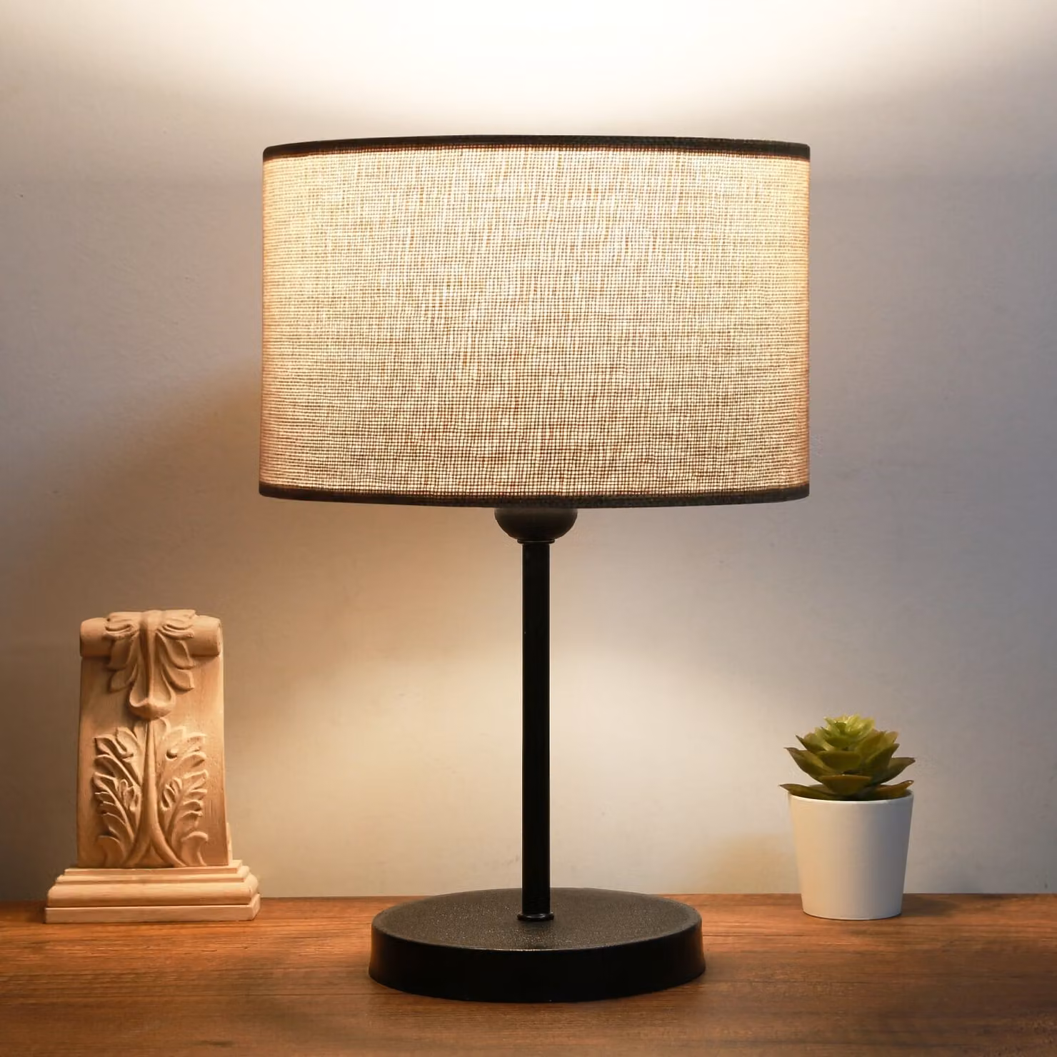 Opviq, AYD-2848, lampada da tavolo, beige, metallo, 24 x 15 x 37 cm