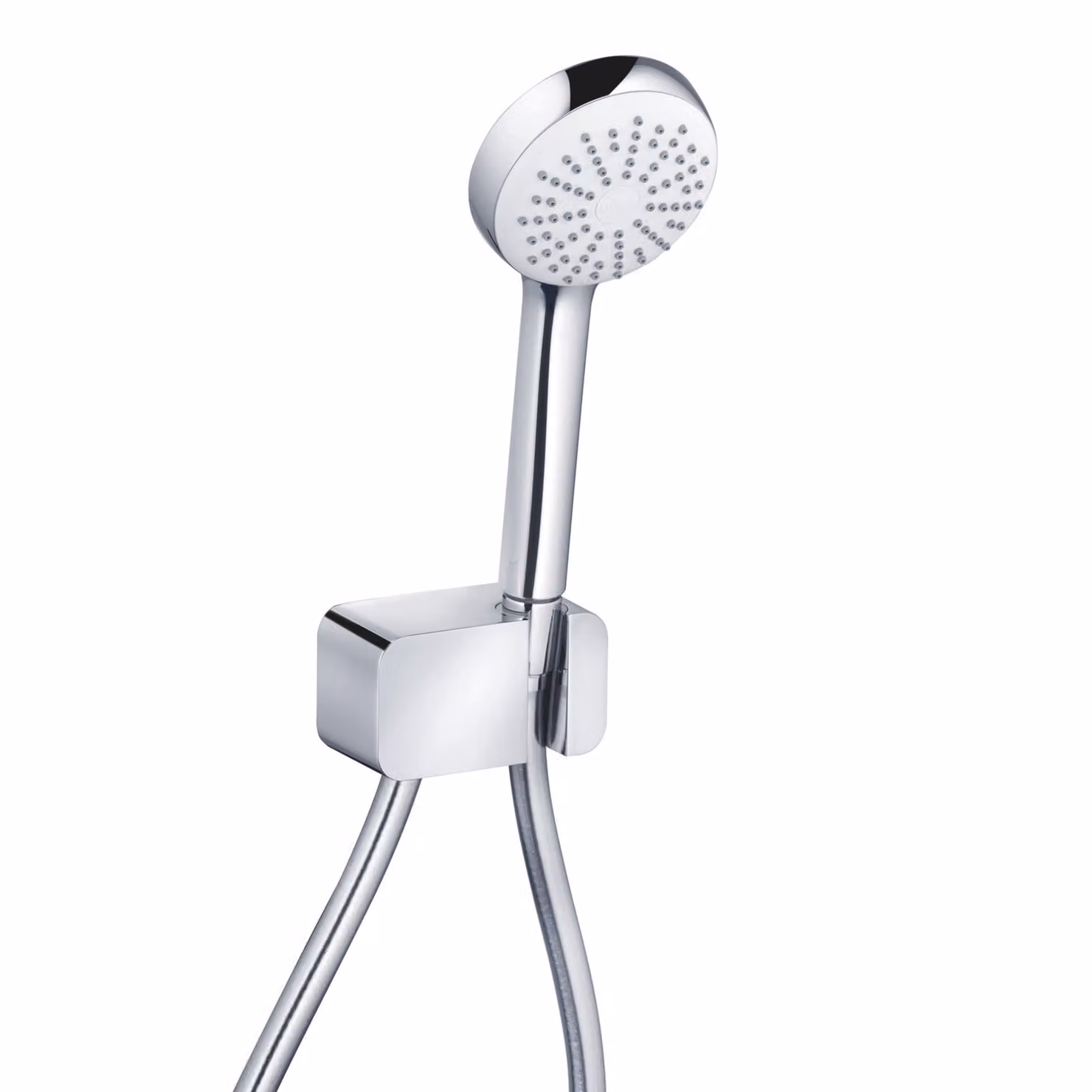 KLUDI LOGO Set de douche pour baignoire 1S, avec un type de jet, coude de raccordement mural avec support de douche, chrome, 6867005-00, 6867005-00