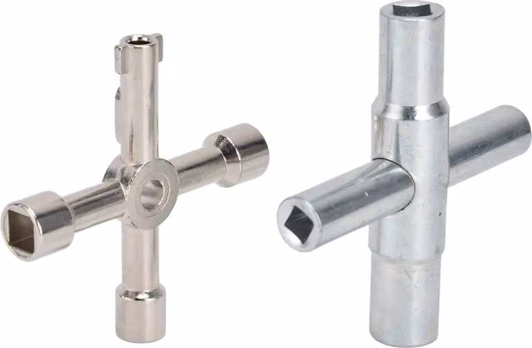 2 pezzi Chiave Sillcock, a 4 vie, resistente, piccola, compatta, portatile, pratica, viti rotanti per Power Gas
