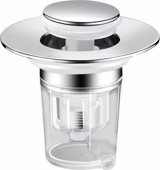 Valvola di scarico a scomparsa con guarnizione per lavello, bagno, cucina (32-41 mm)