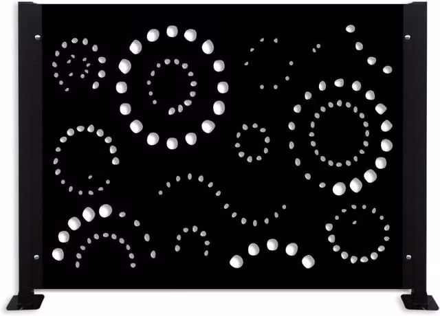 Ringhiera rettangolare Signorbit modello FIBONACCI-H in PVC rivestito nero opaco H: 90 cm, L: 118 cm, P: 118 cm