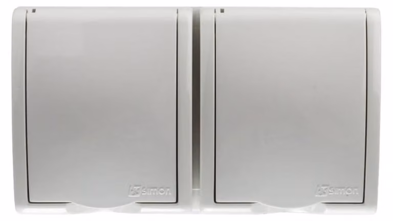 Contatto-Simon AQGZ1-2Z/11, bianco, plastica, IP54, 250 V, 122 mm, 46 mm