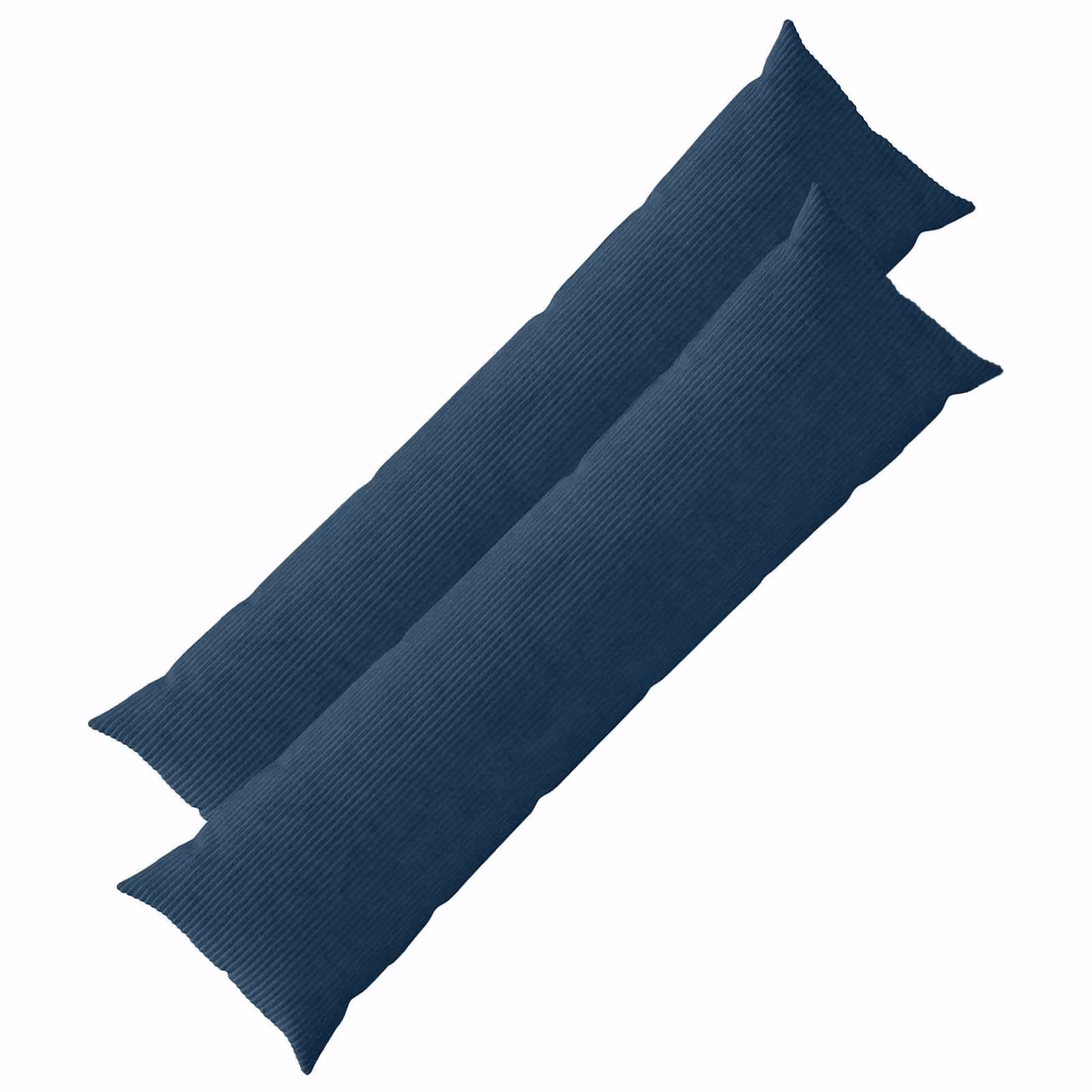 Set di 2 federe vidaXL HEERLEN in velluto a coste blu navy, L 145 cm x L 40 cm
