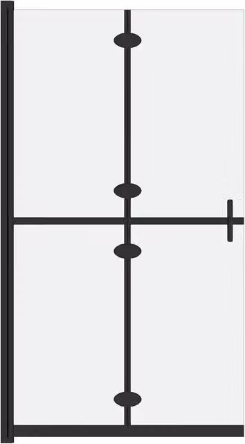 Parete per Doccia Walk-in Pieghevole DESIGN IN in Vetro ESG Opaco Nero L: 70 cm, H: 190 cm, Spessore: 5 mm CFW8781949 – 1