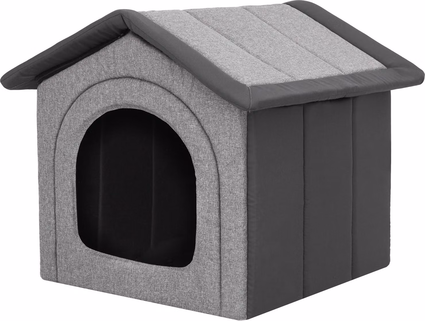 Cuccia per cani, angolo per cani, zona relax, gabbia, rifugio per animali, gabbia per cani, cuccia per animali domestici, gabbia per animali domestici - 44 x 38 x 45 cm [Taglia: R2] - Lino ecologico color grafite + tessuto Oxford color grafite