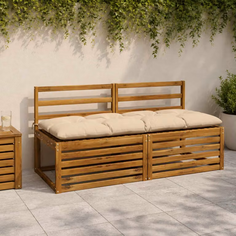 vidaXL Cuscini per Panchina VIANEN 2 pz 100% Poliestere Crema
