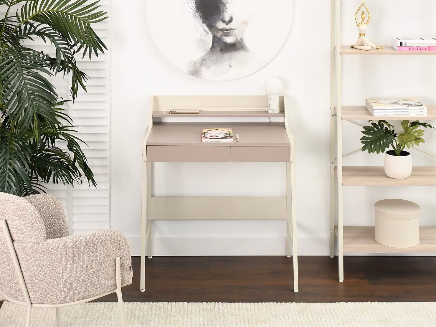 Scrivania minimalista RENO - beige / crema