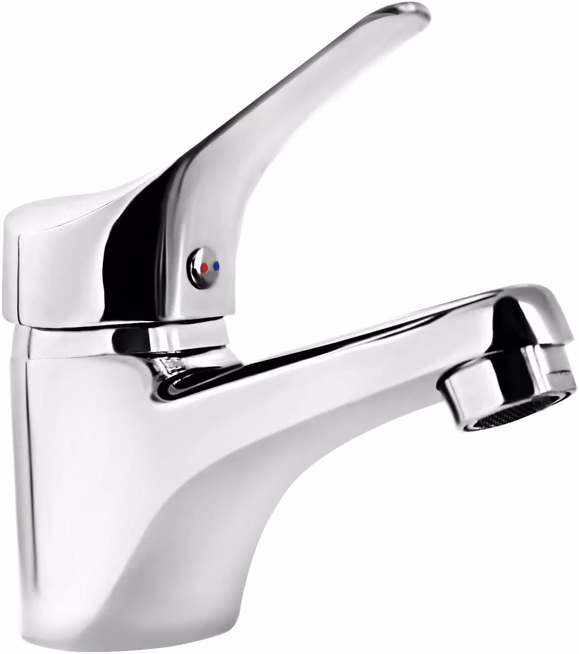 Miscelatore per lavabo con cartuccia a risparmio idrico, finitura cromata