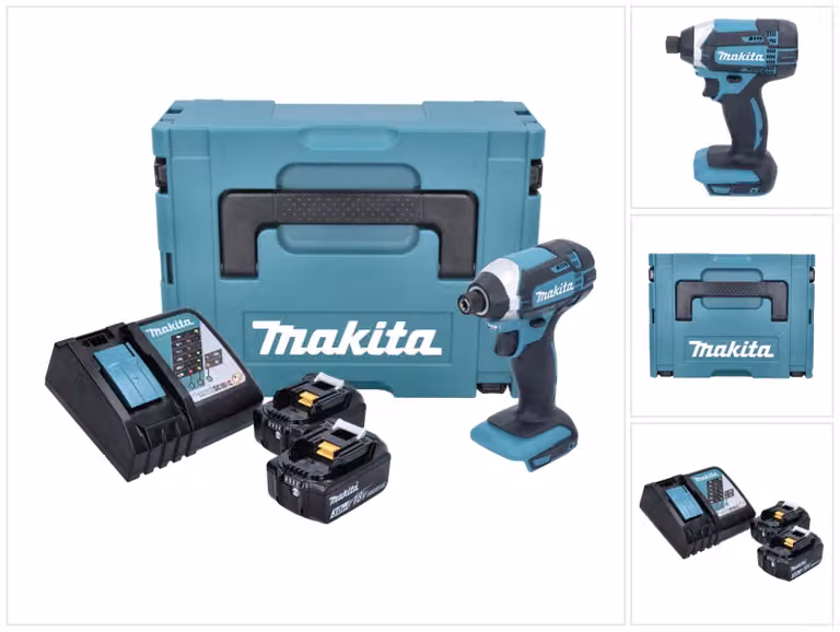 Makita DTD 152 RFJ 18V Avvitatore ad impulsi a batteria in valigetta Makpac + 2x Batterie BL 1830 3,0 Ah + Caricatore rapido DC 18 RC