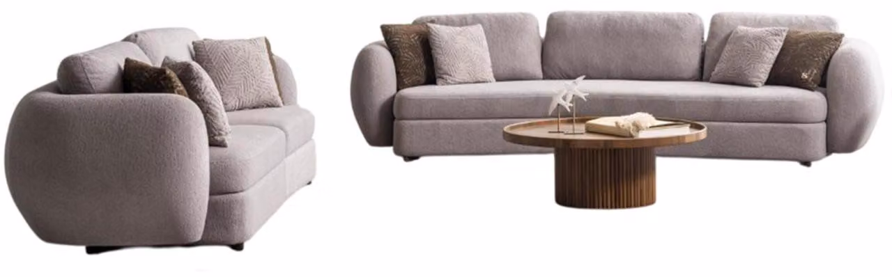 Elegante Wohnzimmer Polstergarnitur Moderner 4-Sitzer Couchtisch