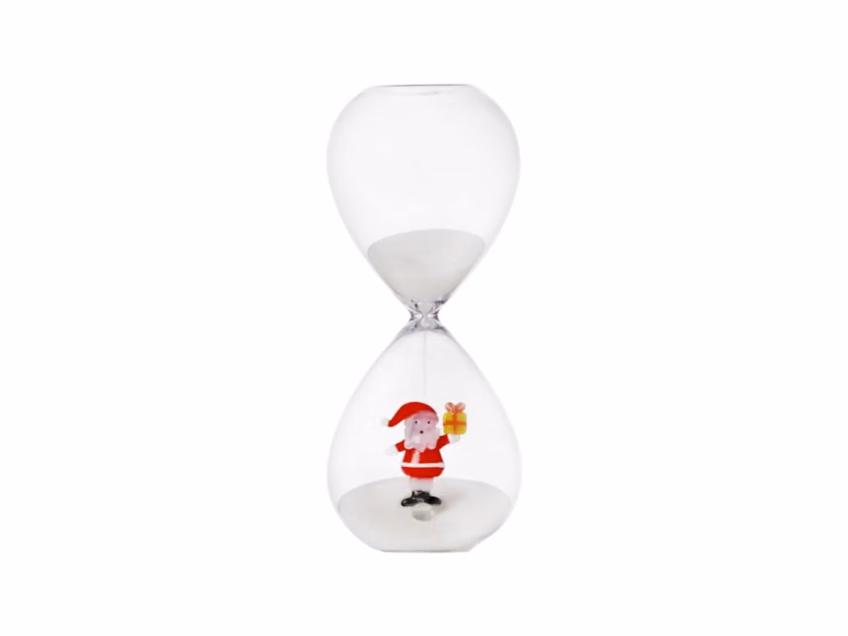 Christmas Tales Clessidra - Babbo Natale con Regalo Giallo