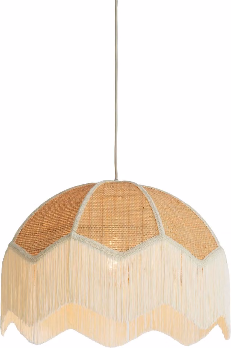 Lampada a sospensione - beige - Malacia - raffia tessile - Ø 50cm - E27 - 2986382 - Light & Living