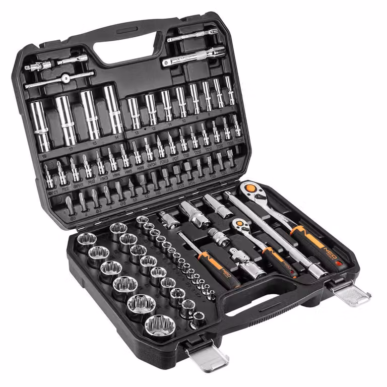 Set di chiavi a bussola NEO TOOLS 86 pezzi 1/4, 1/2 CrV (cricchetti, bussole, punte e accessori)
