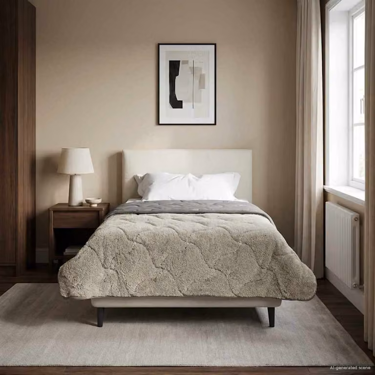 vidaXL Piumone Invernale per Adulti in Microfibra Grigio Chiaro, Traspirante e Reversibile, L 135 x P 200 cm