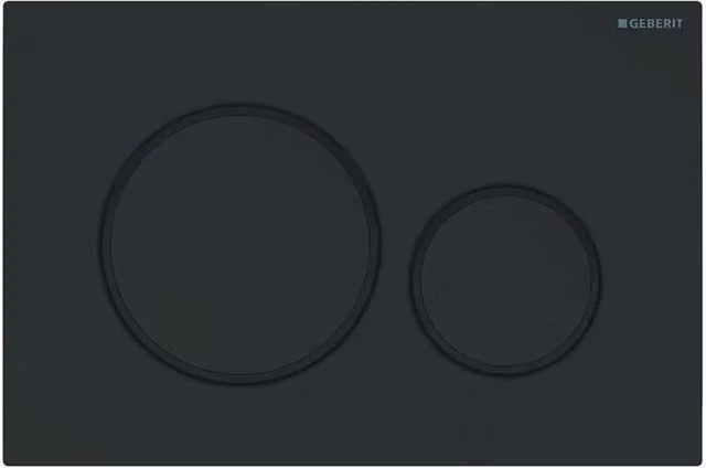 Placca di Copertura 2 Tasti Sigma 20 Geberit Nera Opaco Bordi Tasti Nero