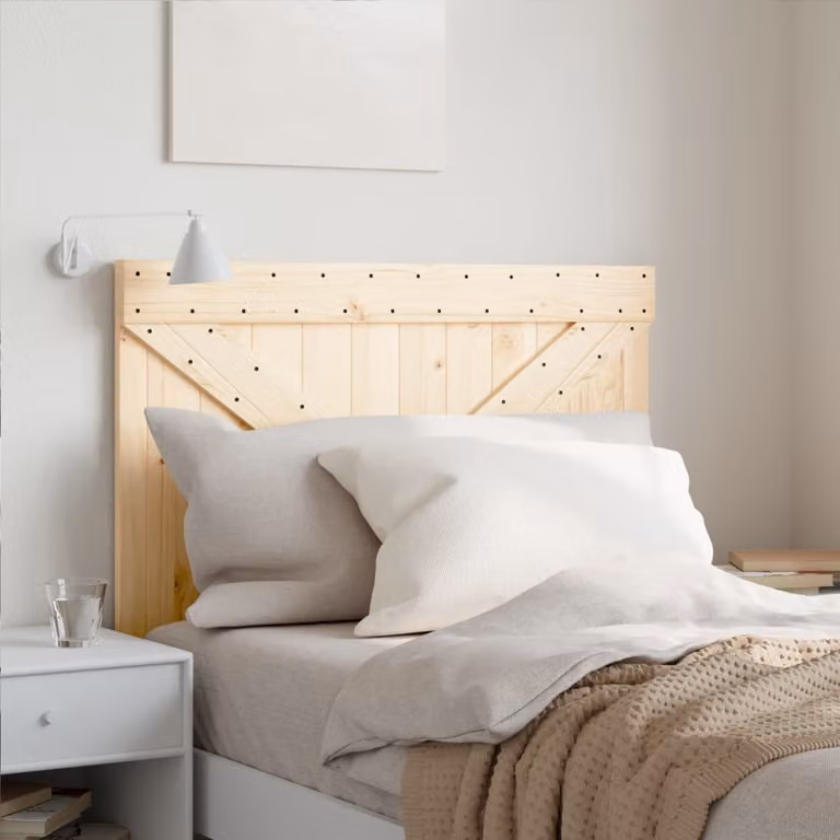 Testiera per letto vidaXL in legno massello di pino naturale stile rustico L: 100 cm, H: 104 cm