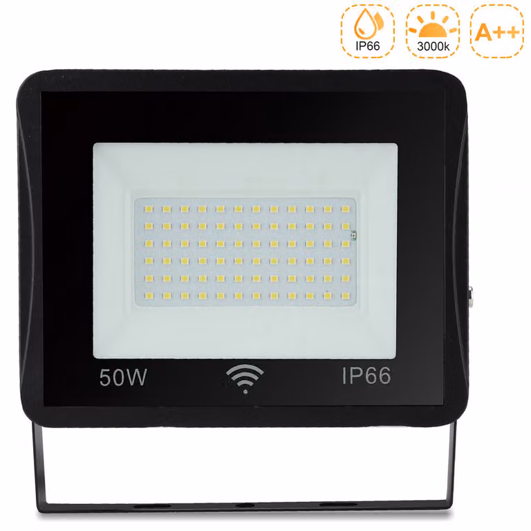Jopassy 50W LED proiettore da giardino lampada da esterno IP66 proiettore 120° faretto da esterno luce bianca calda in alluminio proiettore per giardino, garage, cortile o hote
