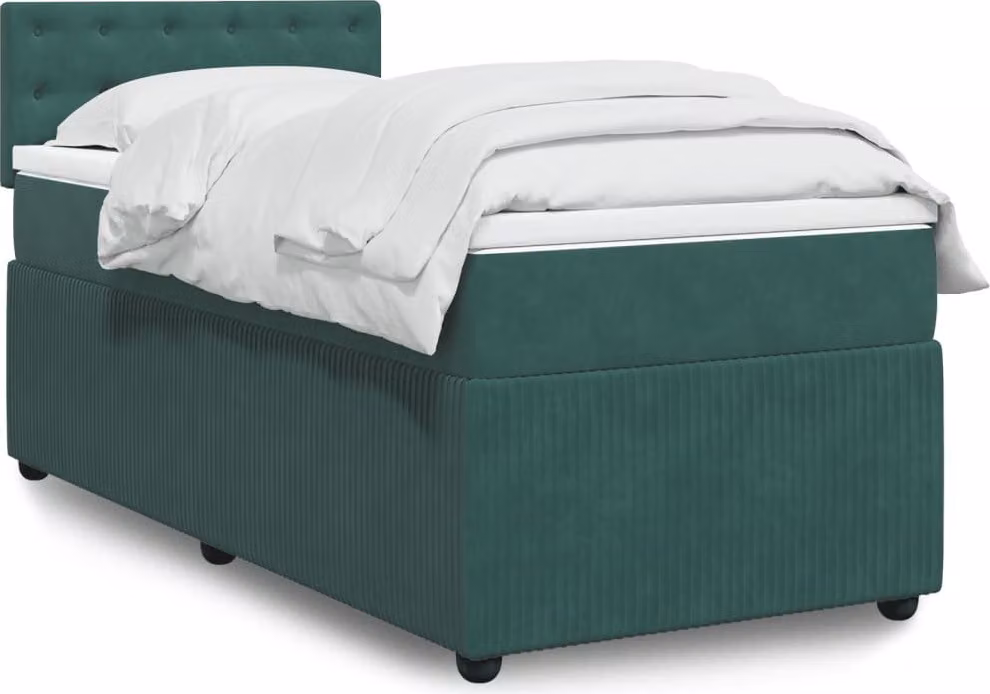 Maison Exclusive - Giroletto a Molle con Materasso Verde Scuro 80x200 cm Velluto