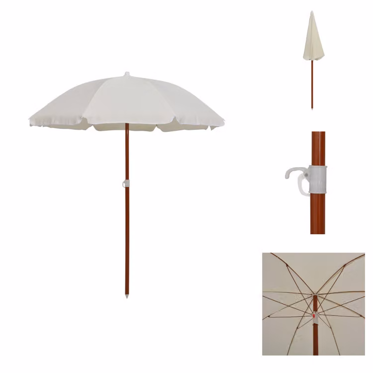 vidaXL Ombrellone con palo in acciaio 180 cm color sabbia - Ombrelloni e tende da sole