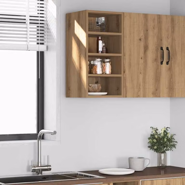 Mobiletto a parete con 4 ripiani, ideale per cucina e bagno