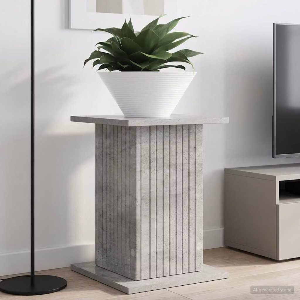 Set di 2 supporti per piante vidaXL in stile moderno, colore grigio cemento, L/P/H: 30,5 x 30 x 43 cm