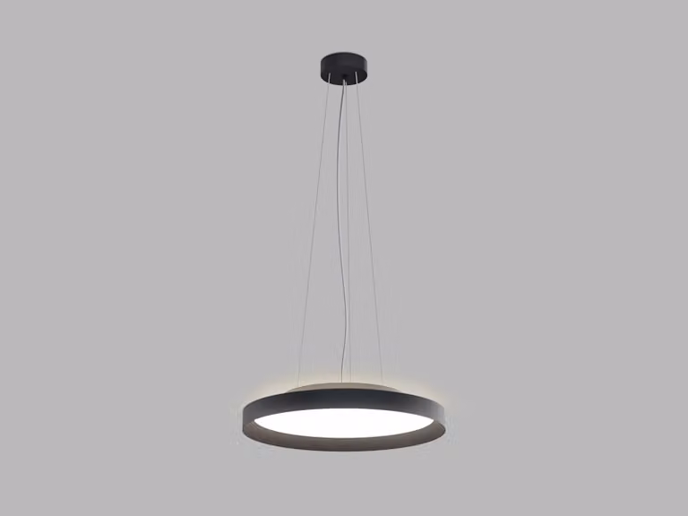 Apparecchio LED a sospensione MOON P/N-Z CRI90 aura, Variante: MOON P/N-Z, Ø 400 mm, 36 W, 2520 lm, nero, 2CCT