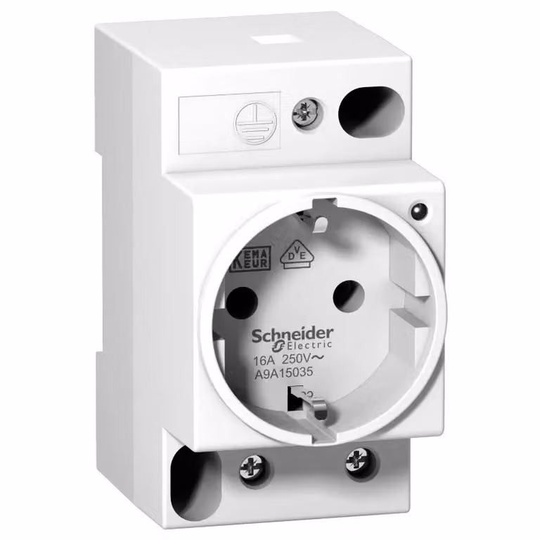 Presa Schneider Electric iPC 2P+E 16 A 250 V CA, omologazione VDE-0620, versione tedesca con LED A9A15035