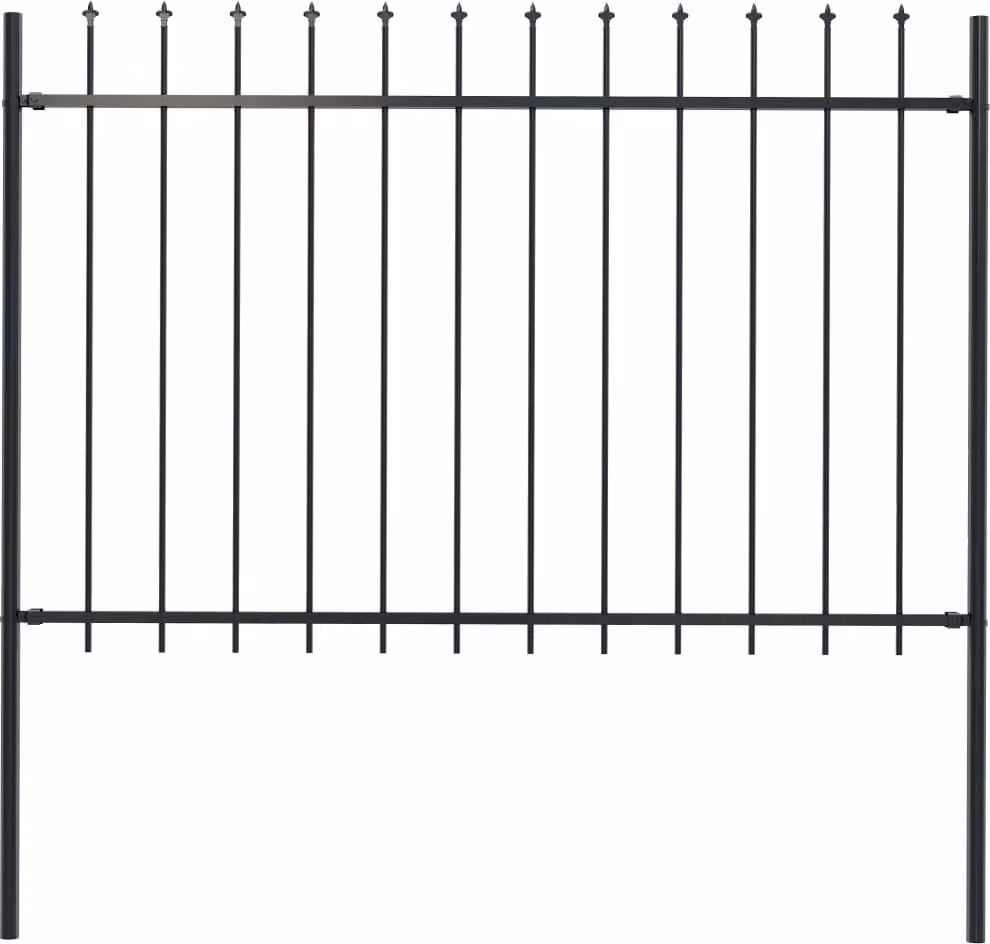 Recinzione da Giardino Woerden con Punta a Lancia in Acciaio 181x120 cm Nero