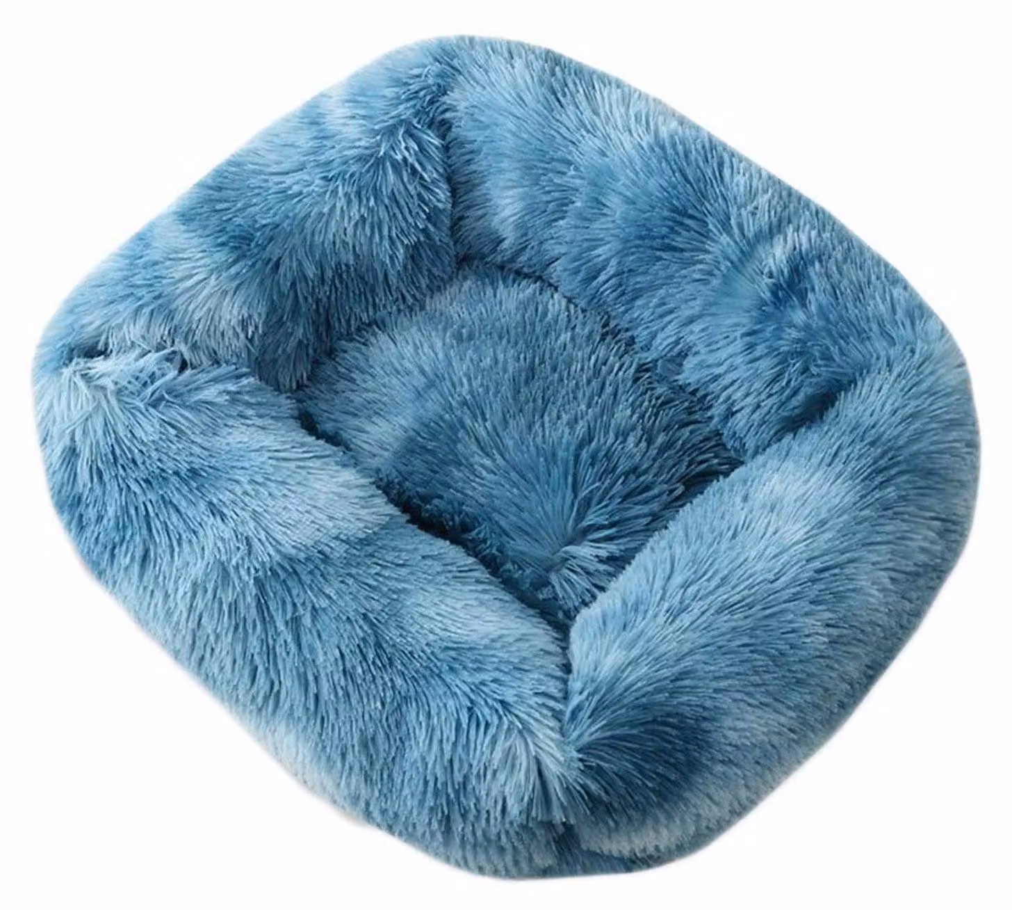 Cuccia per animali domestici, tappetino in peluche, forma quadrata, adatta a gatti e cani, colore blu