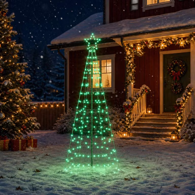 vidaXL Albero di Natale LED 180 cm 168 LED RGB Acciaio RGB