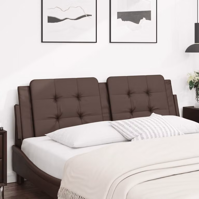 Testiera per letto imbottita vidaXL Zadar in similpelle marrone, Larghezza: 160 cm