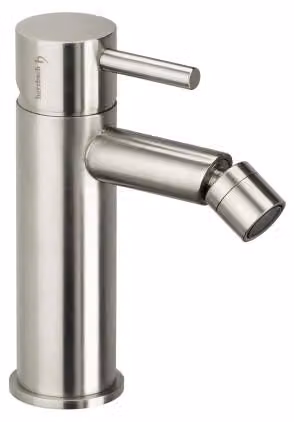 Herzbach DESIGN iX: miscelatore monoforo per bidet con scarico, in acciaio inossidabile