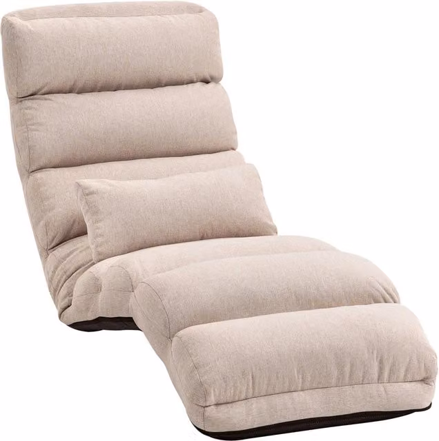 Poltrona letto convertibile XYLO beige con schienale e poggiatesta regolabili in 5 posizioni L/P/H: 119 x 58 x 78 cm