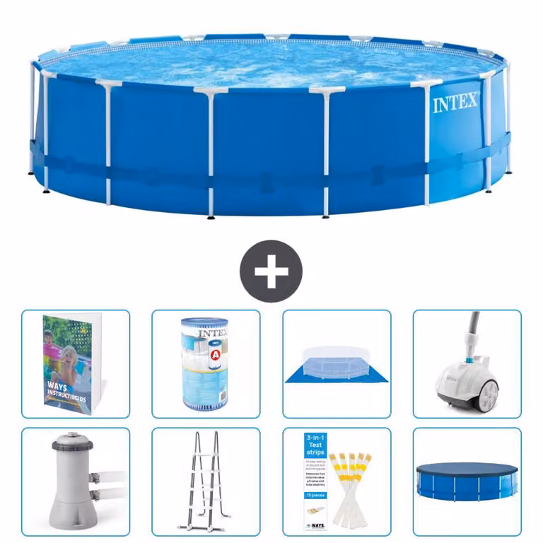 Piscina autoportante rettangolare - 457x122 cm - 7 pezzi - Modello S549
