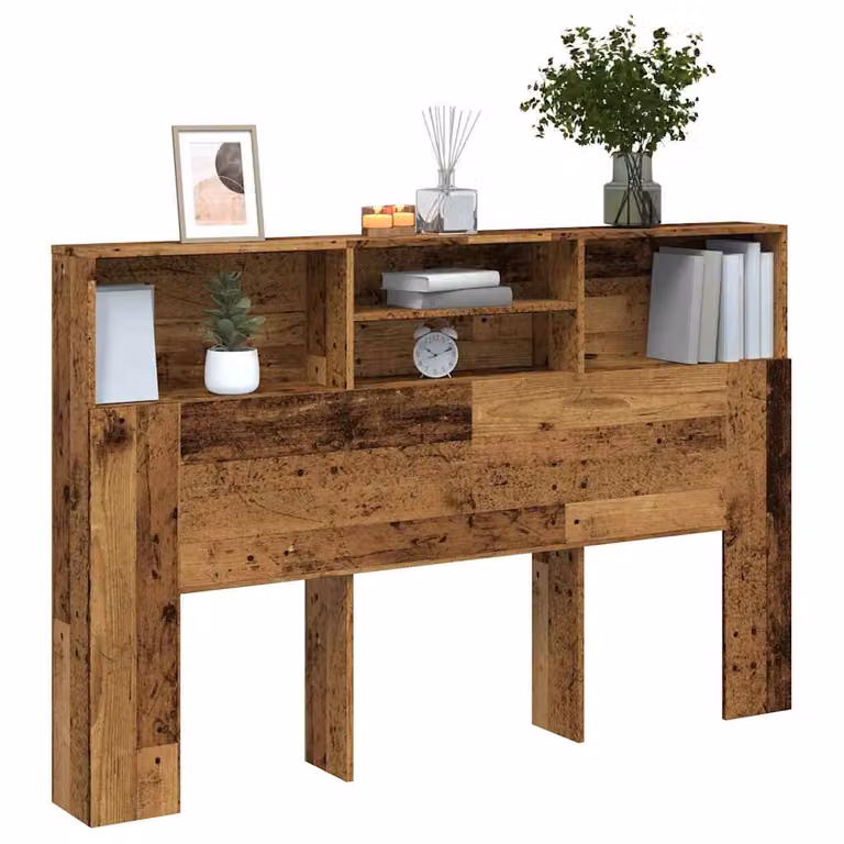 Testiera con contenitore vidaXL in legno truciolato marrone con ripiano integrato L: 160 cm, P: 19 cm, H: 103,5 cm