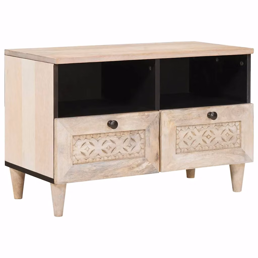 Unità TV moderna vidaXL in legno ingegnerizzato bianco L: 70 cm, P: 33 cm, H: 46 cm