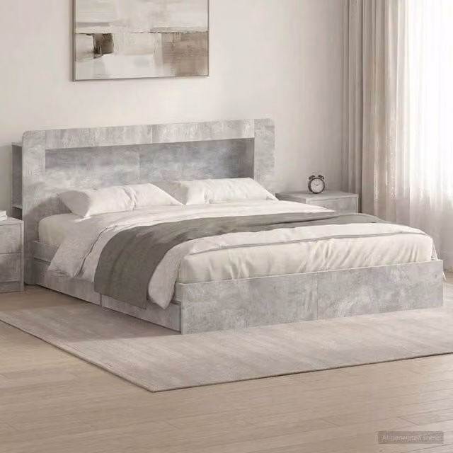 Telaio del letto con storage Grigio Cemento 200 x 200 cm 3433691
