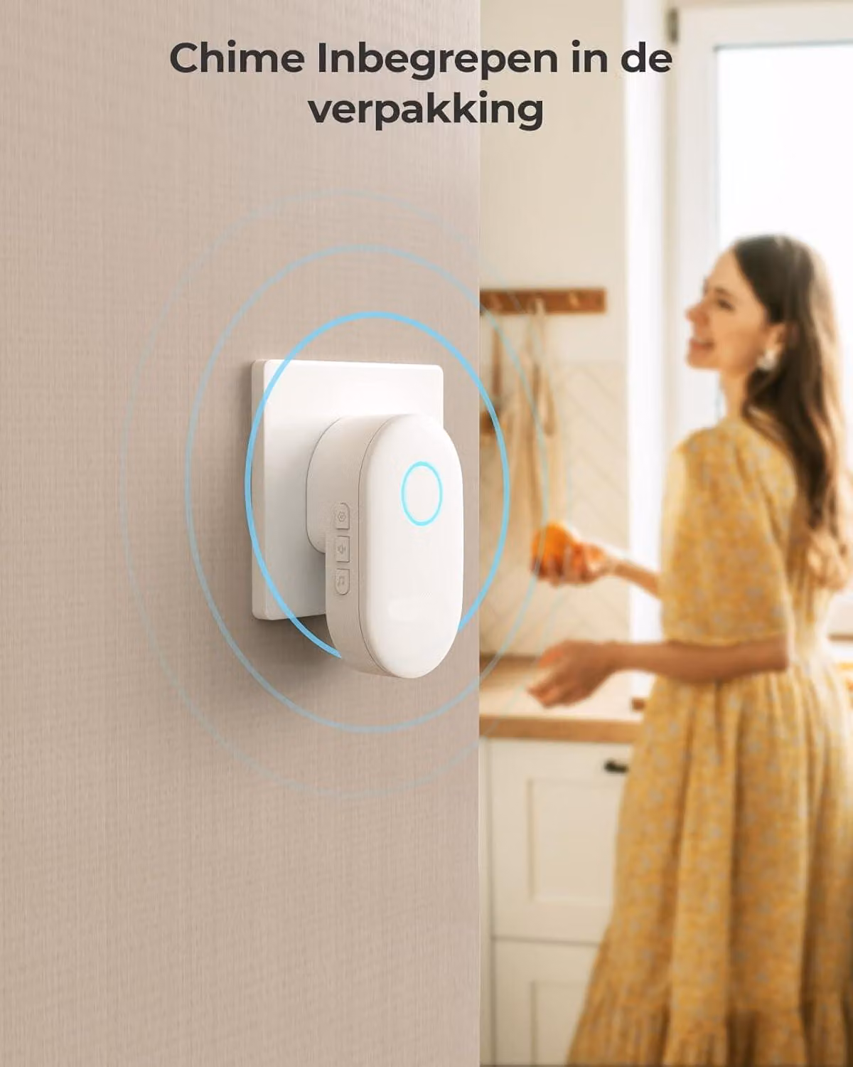 Videocamera per campanello - Telecamera di sicurezza - Sistema di videosorveglianza - Wireless - con risoluzione 2K - Video Super HD