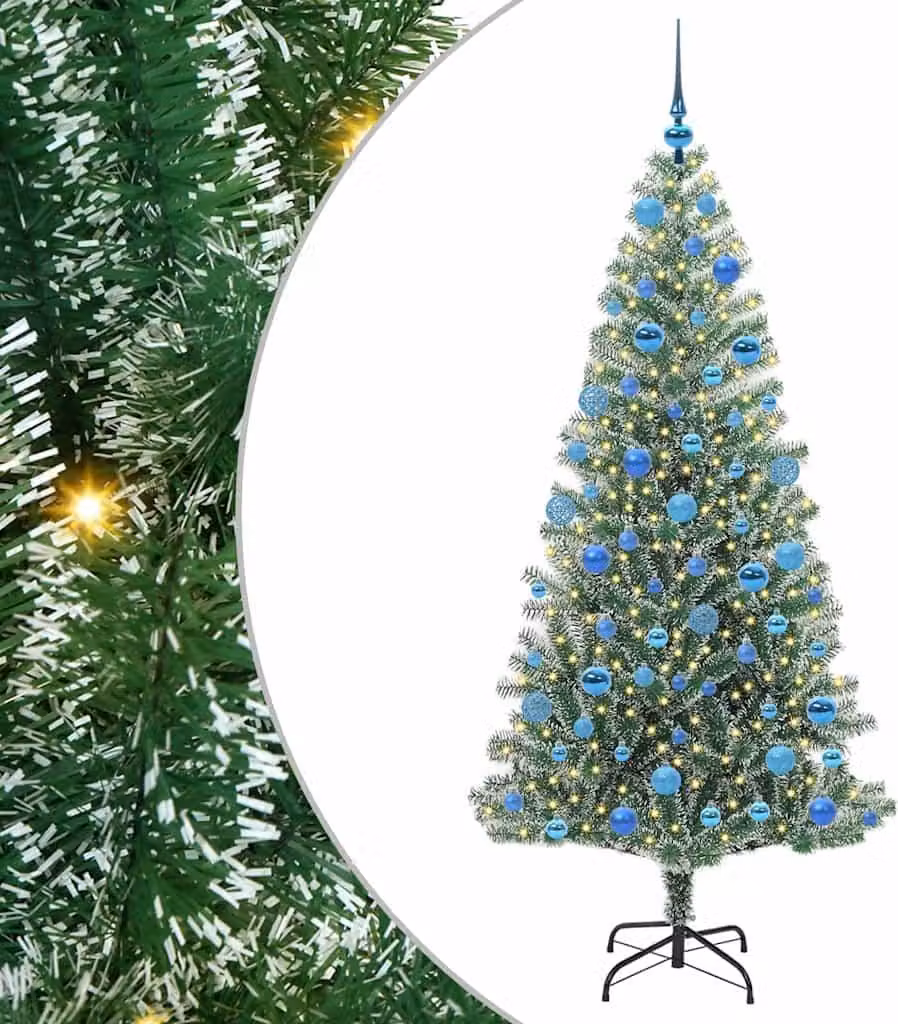 Albero di Natale artificiale con neve e luce LED 180 cm