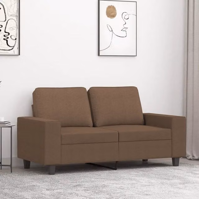 Divano a 2 Posti-Sofa 2 Posti Marrone 120 cm in Tessuto 789335