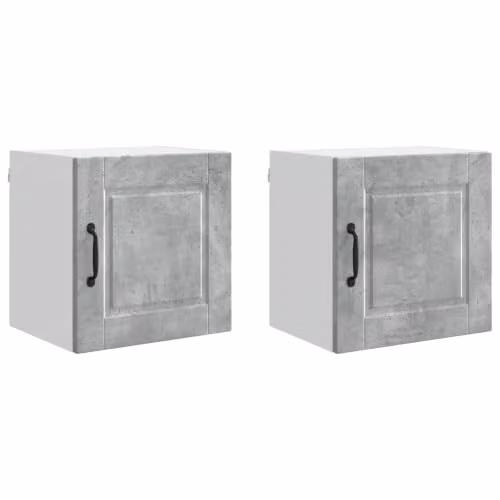 Helloshop26 Set di 2 armadi da cucina moderni, 40 x 31 x 40 cm, in legno di ingegneria, grigio cemento, 02_0054228